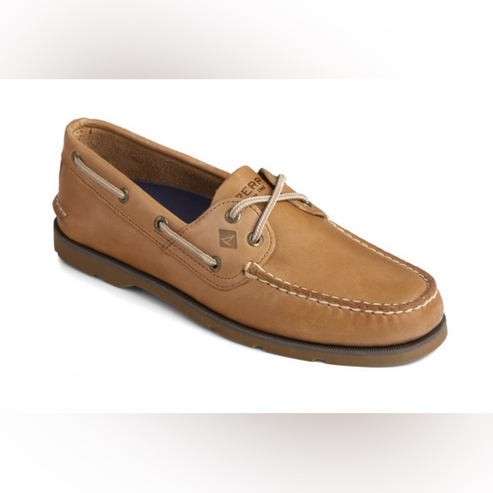 NWOT Men’s Sperry “Leeward Top Sider”Tan Leather Boat Shoes Size 9.5